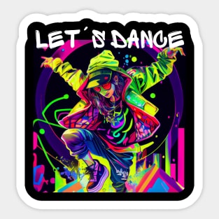 Woman In Graffiti Look Dancing In Disco 1 Sticker